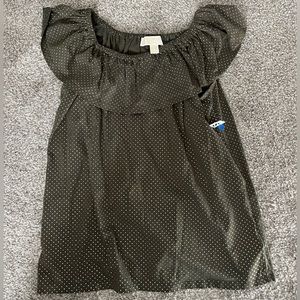 Michael Kors Green and Gold Small Blouse